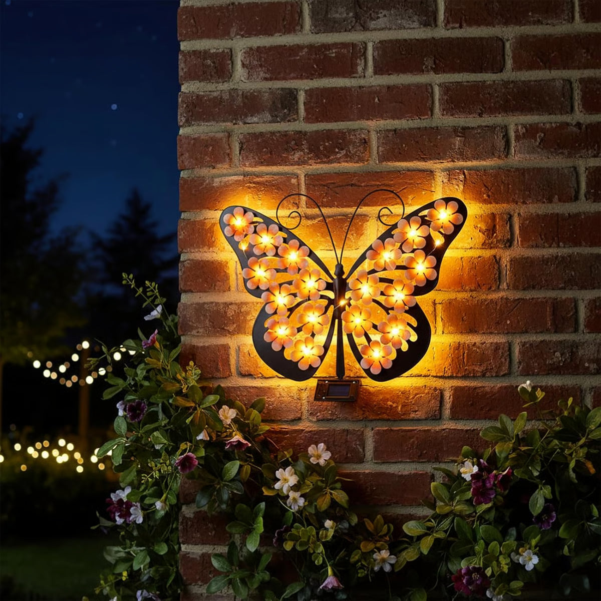 Solar Butterfly Wall Light – Waterproof Metal Outdoor Wall & Fence Decor for Garden, Patio & Yard