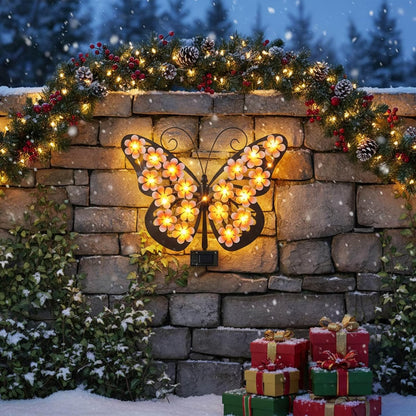 Solar Butterfly Wall Light – Waterproof Metal Outdoor Wall & Fence Decor for Garden, Patio & Yard