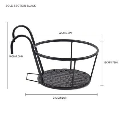 Iron Hanging Flower Basket – Balcony & Fence Plant Holder
