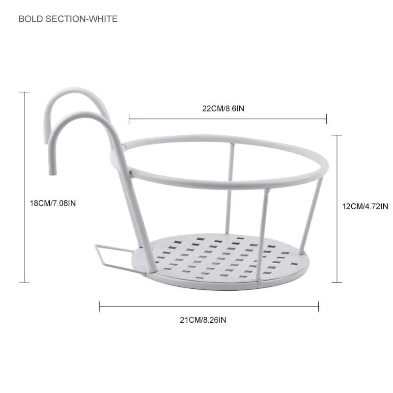 Iron Hanging Flower Basket – Balcony & Fence Plant Holder