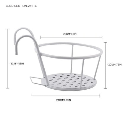 Iron Hanging Flower Basket – Balcony & Fence Plant Holder