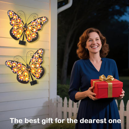 Solar Butterfly Wall Light – Waterproof Metal Outdoor Wall & Fence Decor for Garden, Patio & Yard