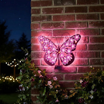 Solar Butterfly Wall Light – Waterproof Metal Outdoor Wall & Fence Decor for Garden, Patio & Yard