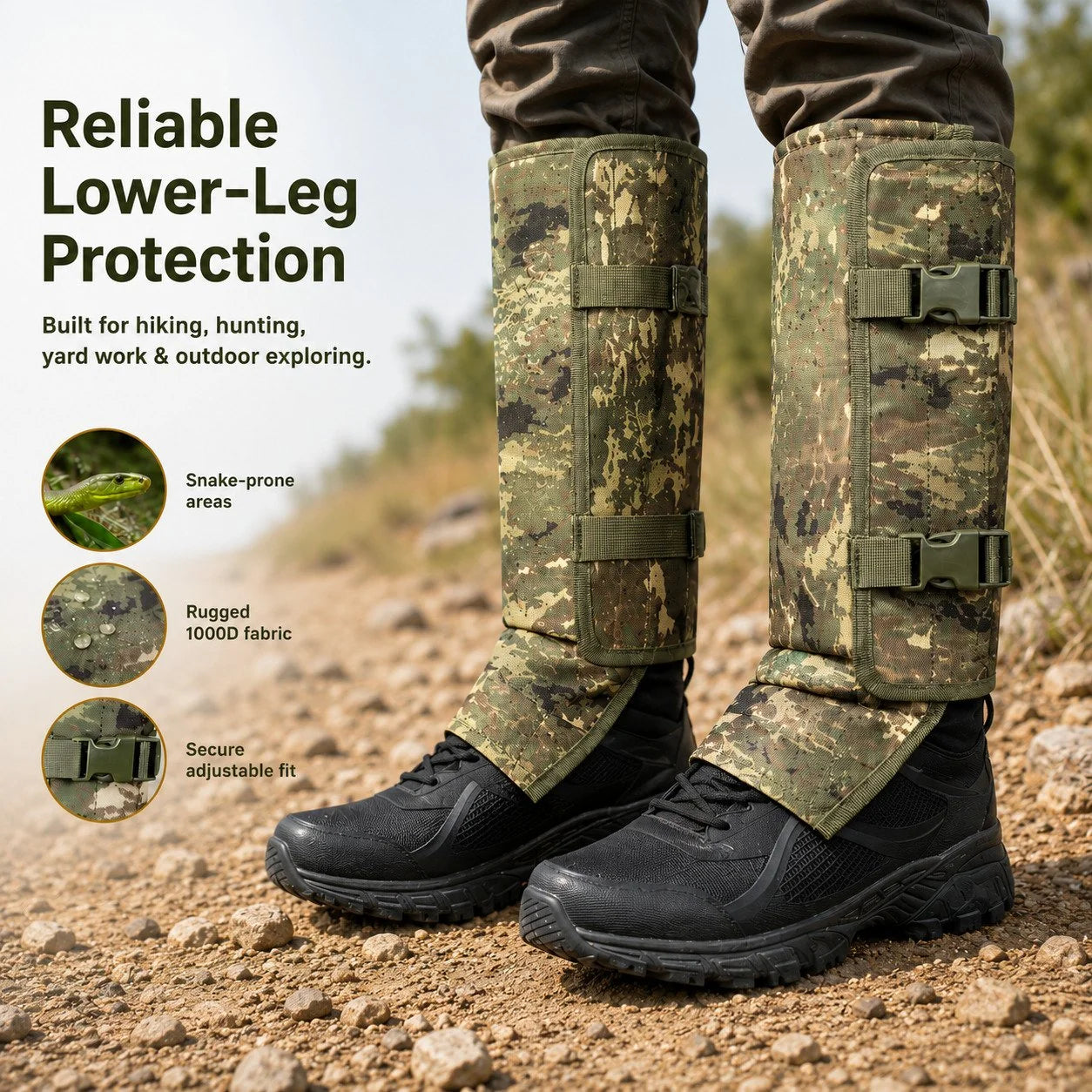 SnakeGuard Protective Leg Guards – Snake & Thorn Defense
