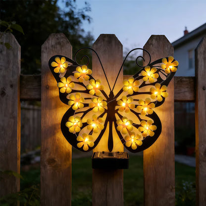 Solar Butterfly Wall Light – Waterproof Metal Outdoor Wall & Fence Decor for Garden, Patio & Yard