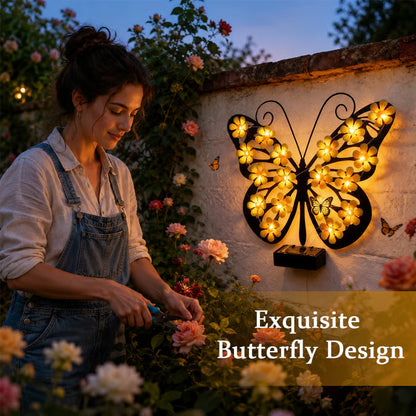 Solar Butterfly Wall Light – Waterproof Metal Outdoor Wall & Fence Decor for Garden, Patio & Yard
