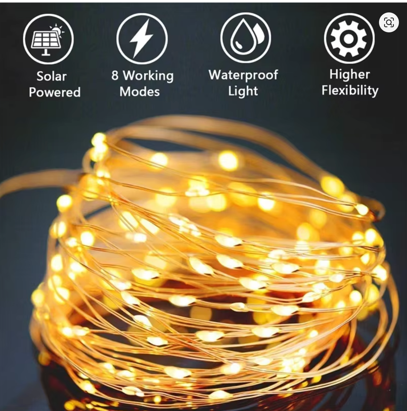 Solar LED String Fairy Lights – Waterproof Outdoor Garlands for Garden, Patio & Christmas